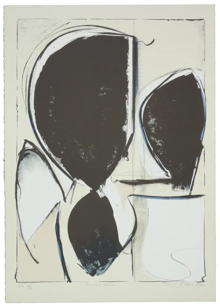 リトグラフ Péneau - Homme cactus