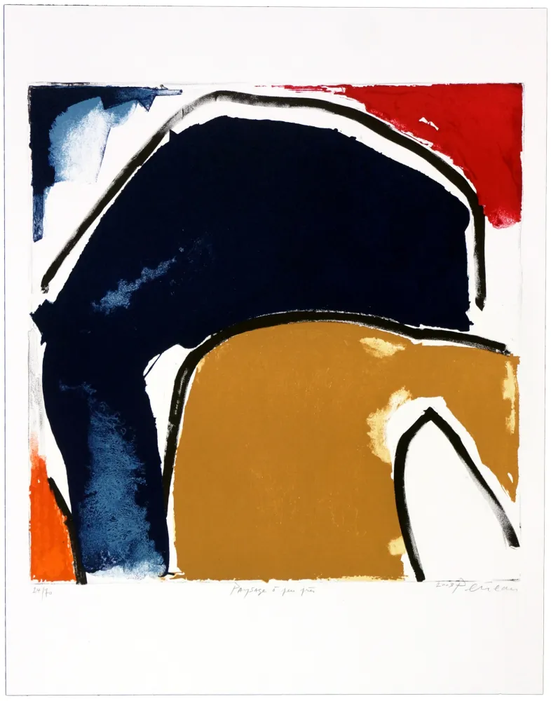 リトグラフ Péneau - Paysage a peu près