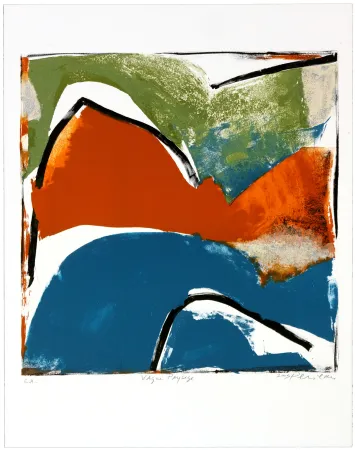 リトグラフ Péneau - Vague Paysage