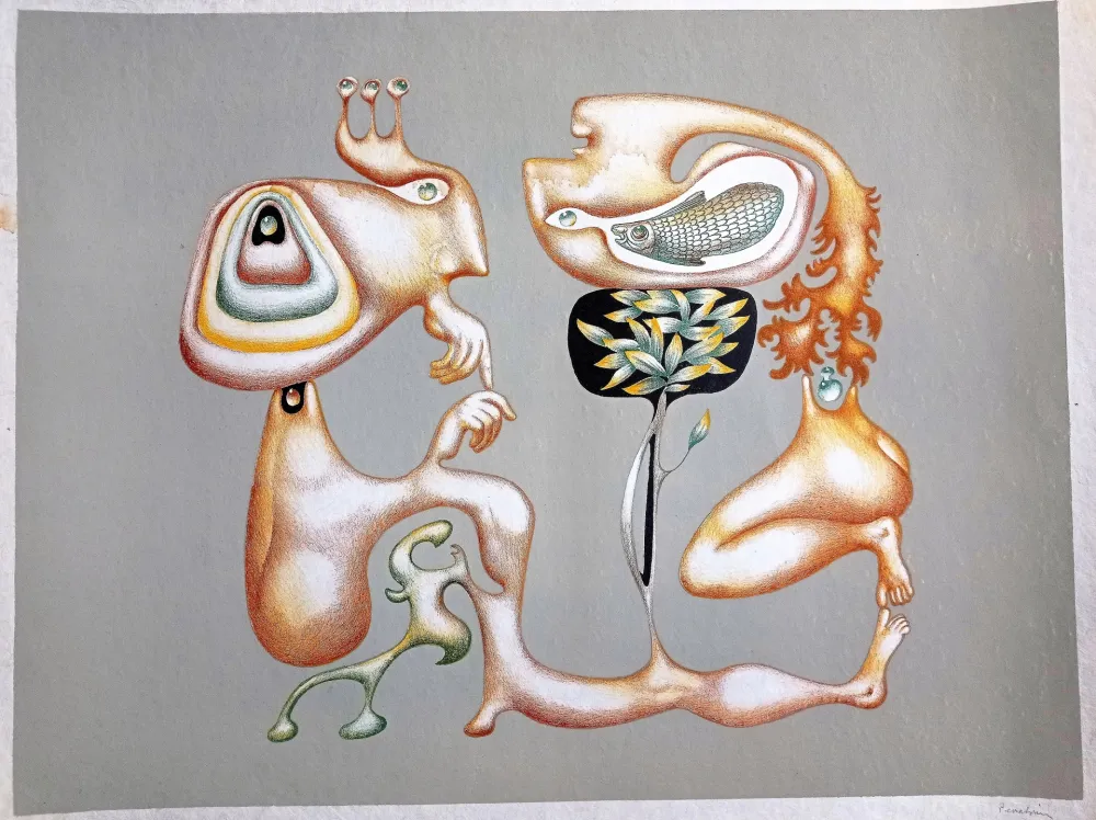 リトグラフ Pérahim - Jules Perahim, Surrealist Composition, 1970s