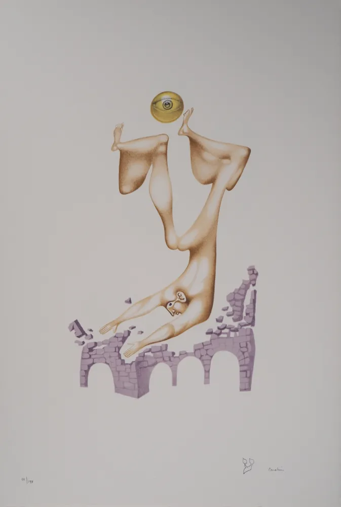 リトグラフ Pérahim - L'Alphabet Hébreu : Attachement au passé