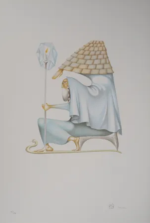 リトグラフ Pérahim - L'Alphabet Hébreu : le conseil du sage