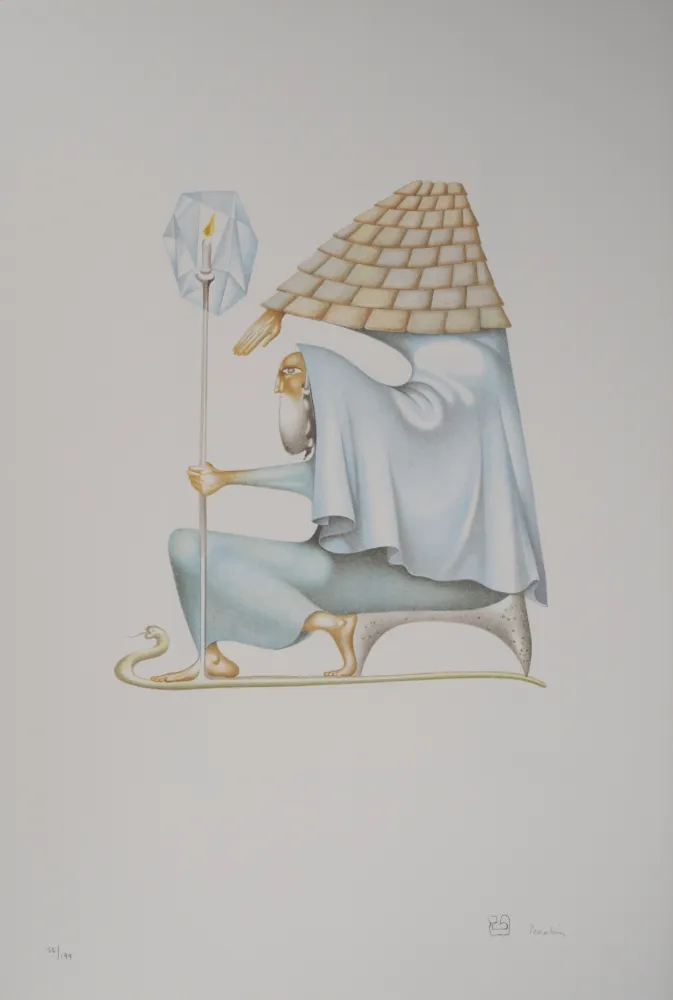 リトグラフ Pérahim - L'Alphabet Hébreu : le conseil du sage