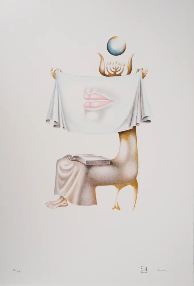 リトグラフ Pérahim - L'Alphabet Hébreu : Lecture sacrée