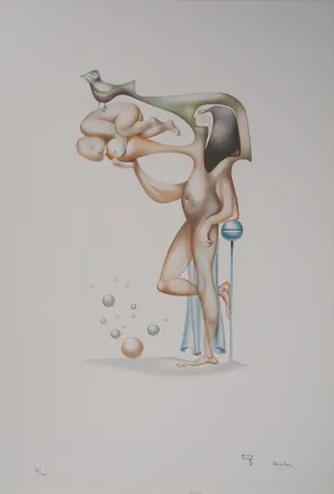 リトグラフ Pérahim - L'Alphabet Hébreu : Maternité Egyptienne