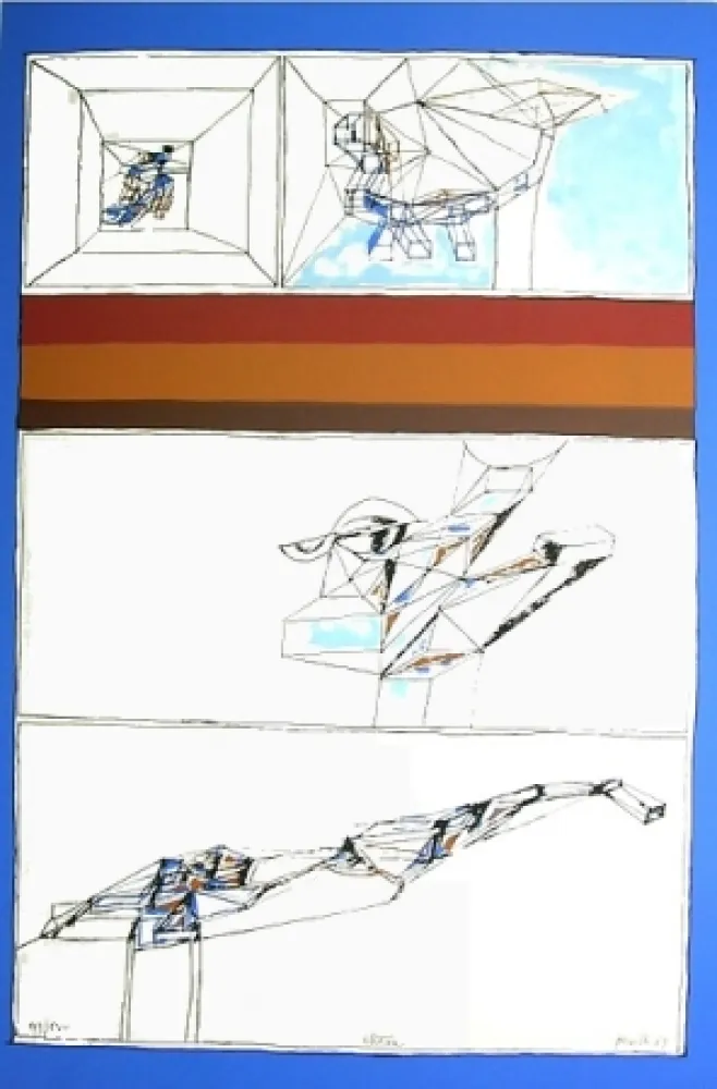 リトグラフ Perilli - Aktion