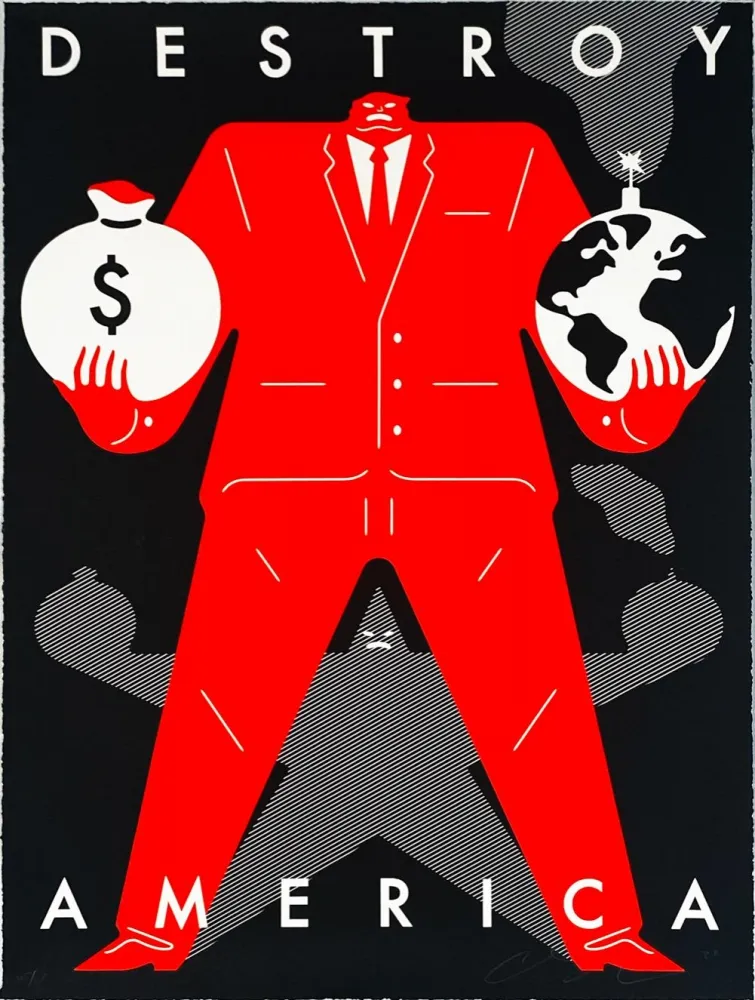 シルクスクリーン Peterson - Destroy America (Black)