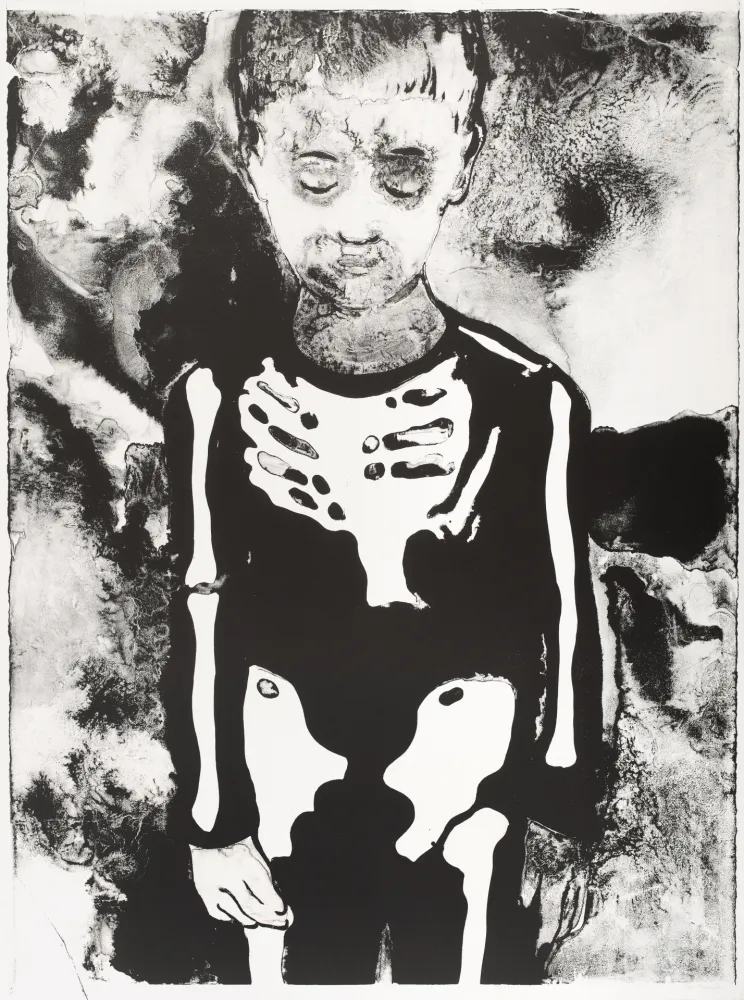 リトグラフ Pétrovitch - Garçon au Squelette