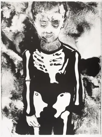 リトグラフ Pétrovitch - Garçon au Squelette