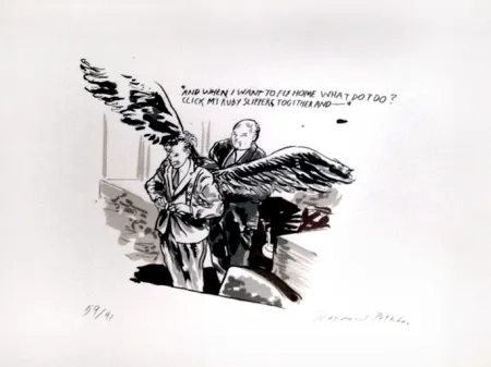 シルクスクリーン Pettibon - And When I Want to Fly Home What Do I Do