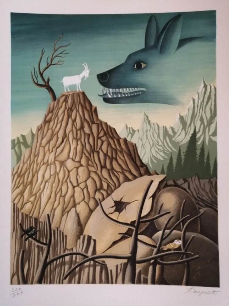 リトグラフ Peynet - La Chêvre de Monsieur Seguin