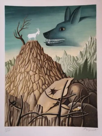 リトグラフ Peynet - La Chêvre de Monsieur Seguin