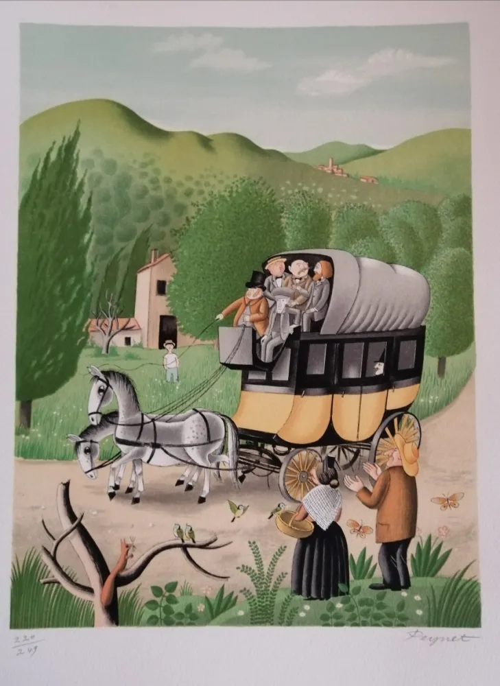 リトグラフ Peynet - La Diligence de Beaucaire