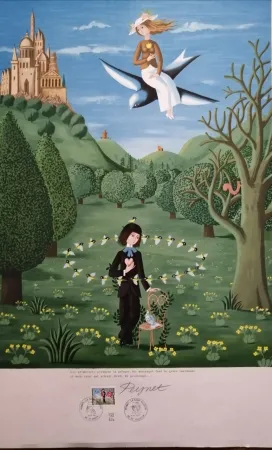 リトグラフ Peynet - La Saint Valentin - Les Primevères