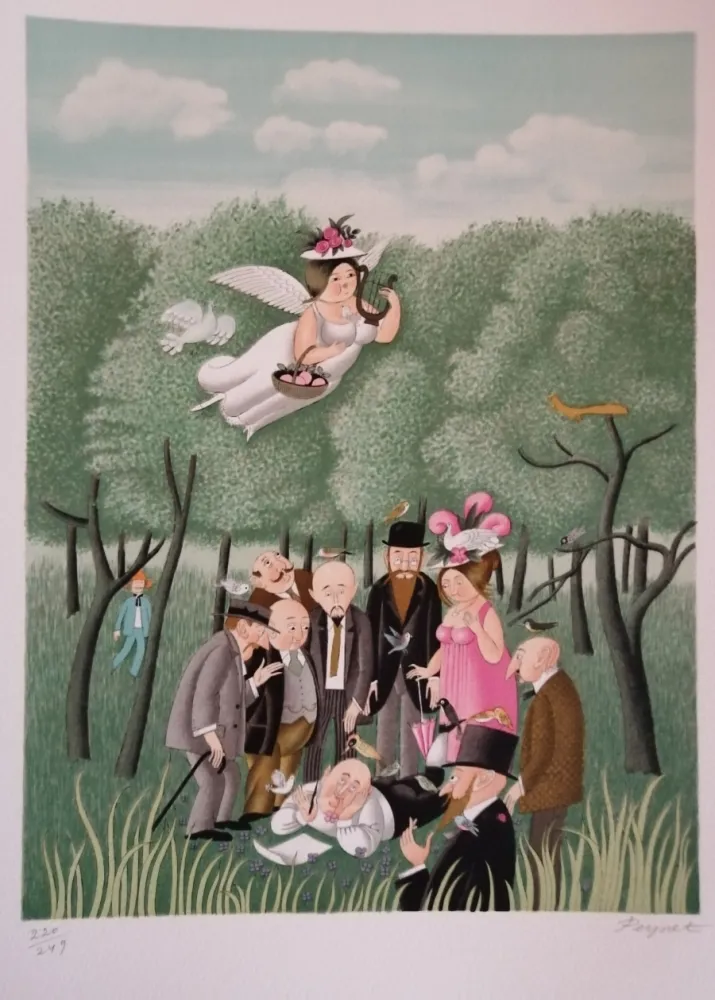 リトグラフ Peynet - Le Sous Préfet aux champs