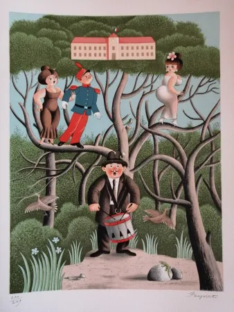 リトグラフ Peynet - Nostalgie de Caserne