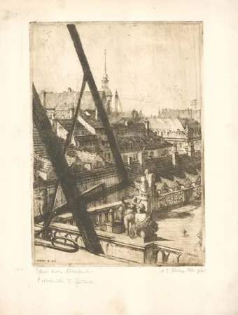エッチング Philipp - Blick durchs Atelierfenster