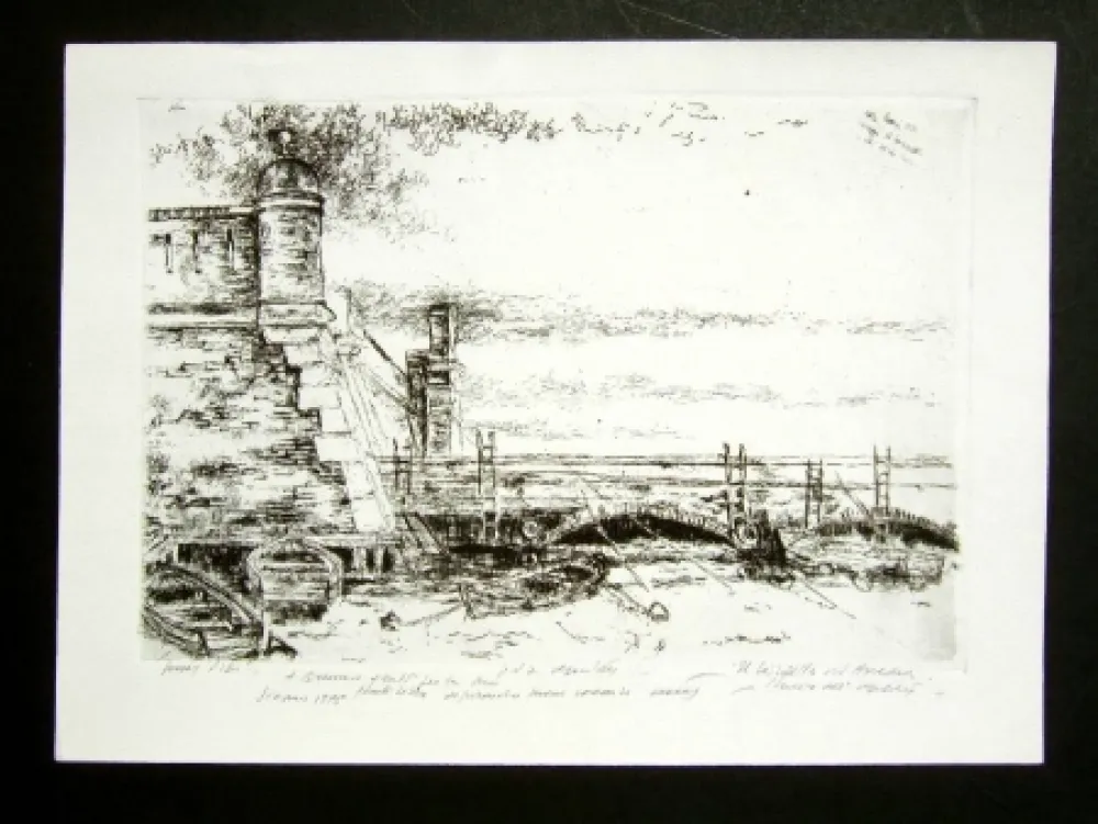 エッチング Piacesi - Il lazzaretto di Ancona