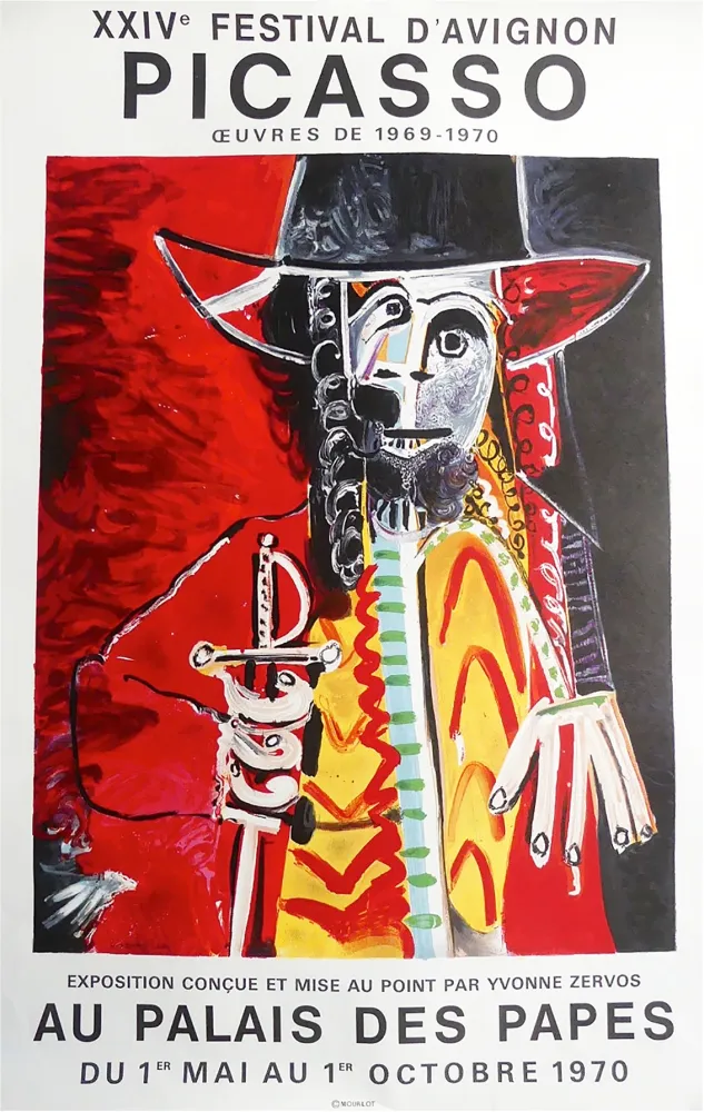 掲示 Picasso - Affiche originale : PICASSO AU PALAIS DES PAPES. Avignon Mai-Octobre 1970