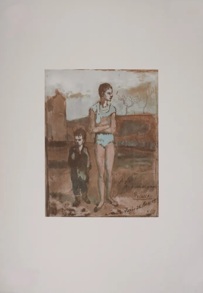 リトグラフ Picasso (After) - Arlequin et garçon, 1946