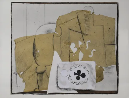 ステンシル Picasso (After) - Bouteille, verre et cartes, 1962