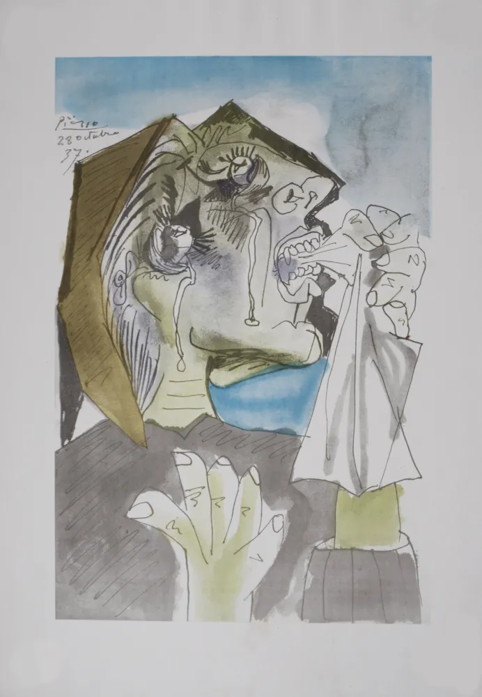 リトグラフ Picasso (After) - Femme qui pleure, 1946