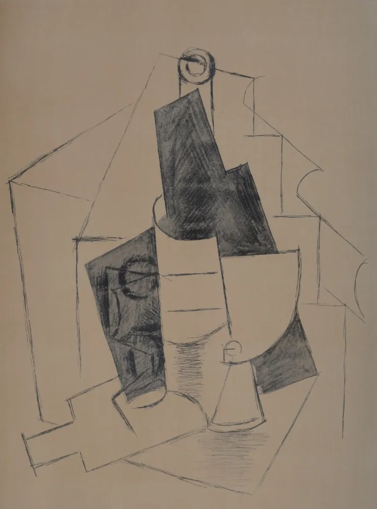 ステンシル Picasso (After) - Nature morte avec bouteille, 1962