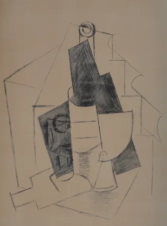 ステンシル Picasso (After) - Nature morte avec bouteille, 1962