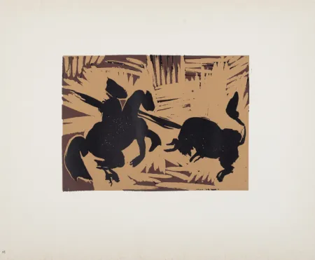 リノリウム彫版 Picasso (After) - Pique, 1962