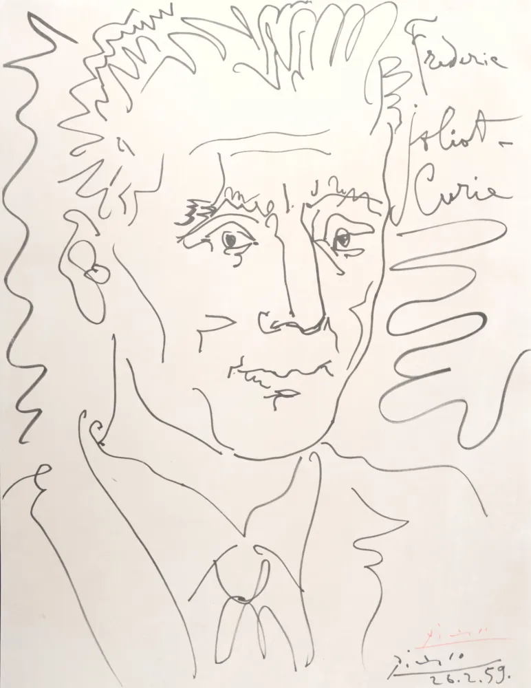 リトグラフ Picasso (After) - Portrait de Frédéric Joliot-Curie, 1959