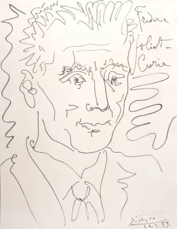 リトグラフ Picasso (After) - Portrait de Frédéric Joliot-Curie, 1959
