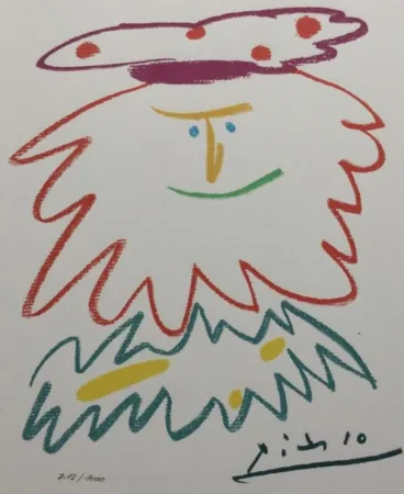 リトグラフ Picasso (After) - VISAGE BARBU (1958) 