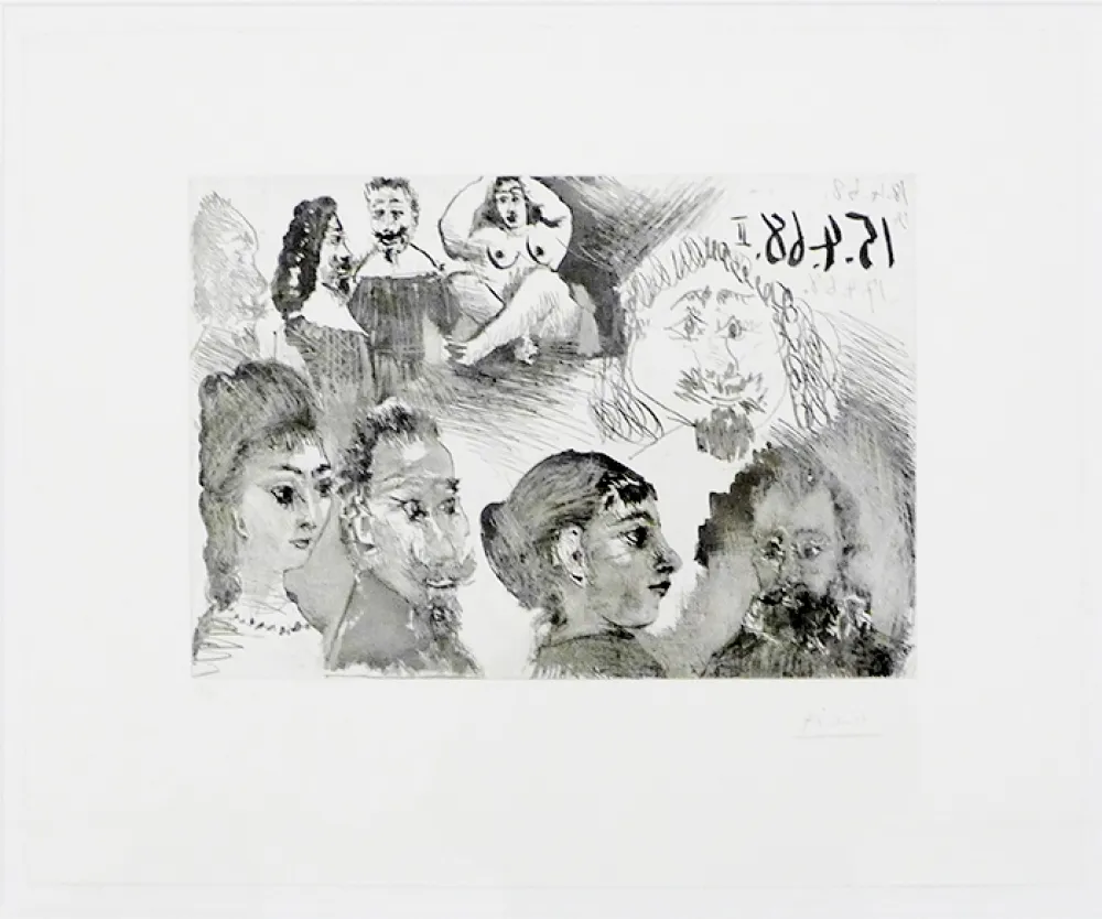 エッチング Picasso - Autour d'El Greco et de Rembrandt: Portraits