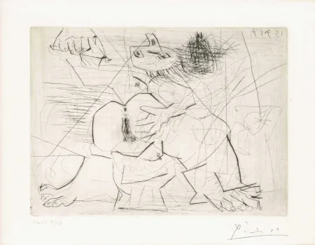 彫版 Picasso - Aux quatre coins de la pièce, from Hommage à Roger Lacourière