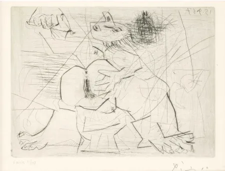 彫版 Picasso - Aux quatre coins de la pièce, from Hommage à Roger Lacourière