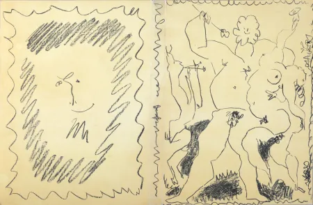 リトグラフ Picasso - Bacchanale & Satyre, 1956