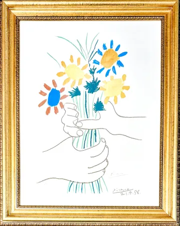 リトグラフ Picasso - Bouquet de Fleurs