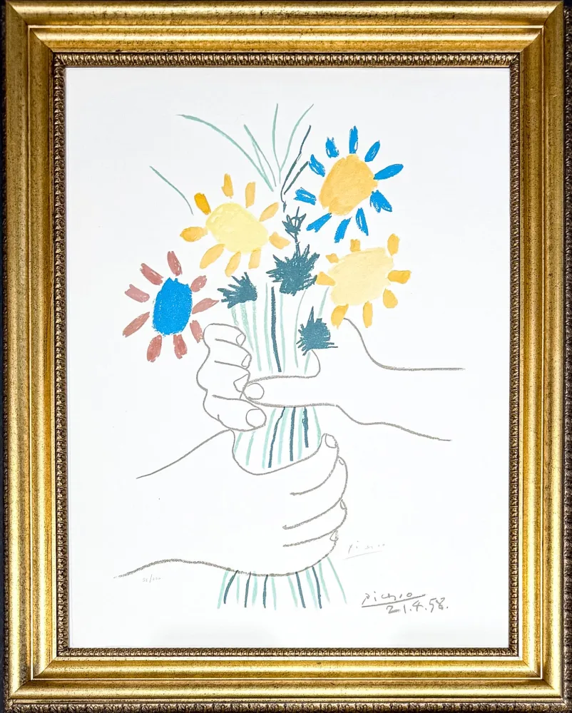 リトグラフ Picasso - Bouquet de Fleurs
