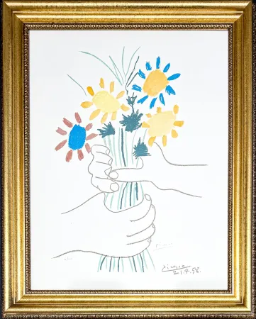 リトグラフ Picasso - Bouquet de Fleurs