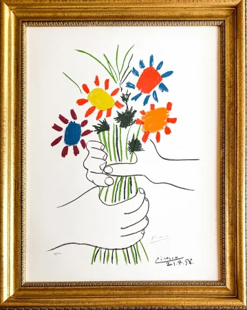 リトグラフ Picasso - Bouquet de Fleurs
