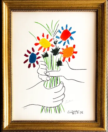 リトグラフ Picasso - Bouquet de Fleurs