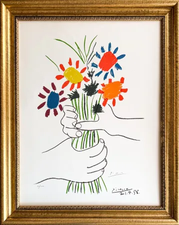 リトグラフ Picasso - Bouquet de Fleurs