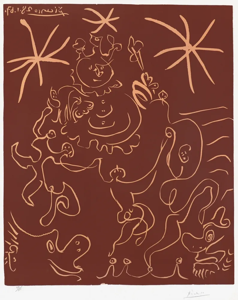 リノリウム彫版 Picasso - Carnaval (Carnival), 1967