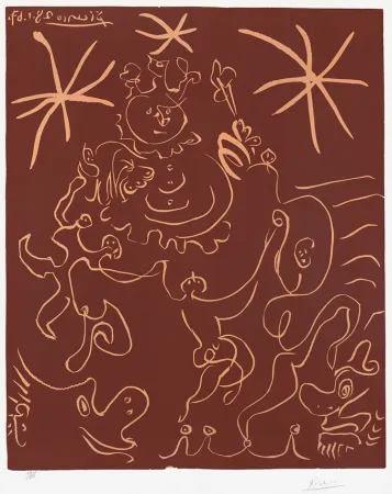 リノリウム彫版 Picasso - Carnaval (Carnival), 1967