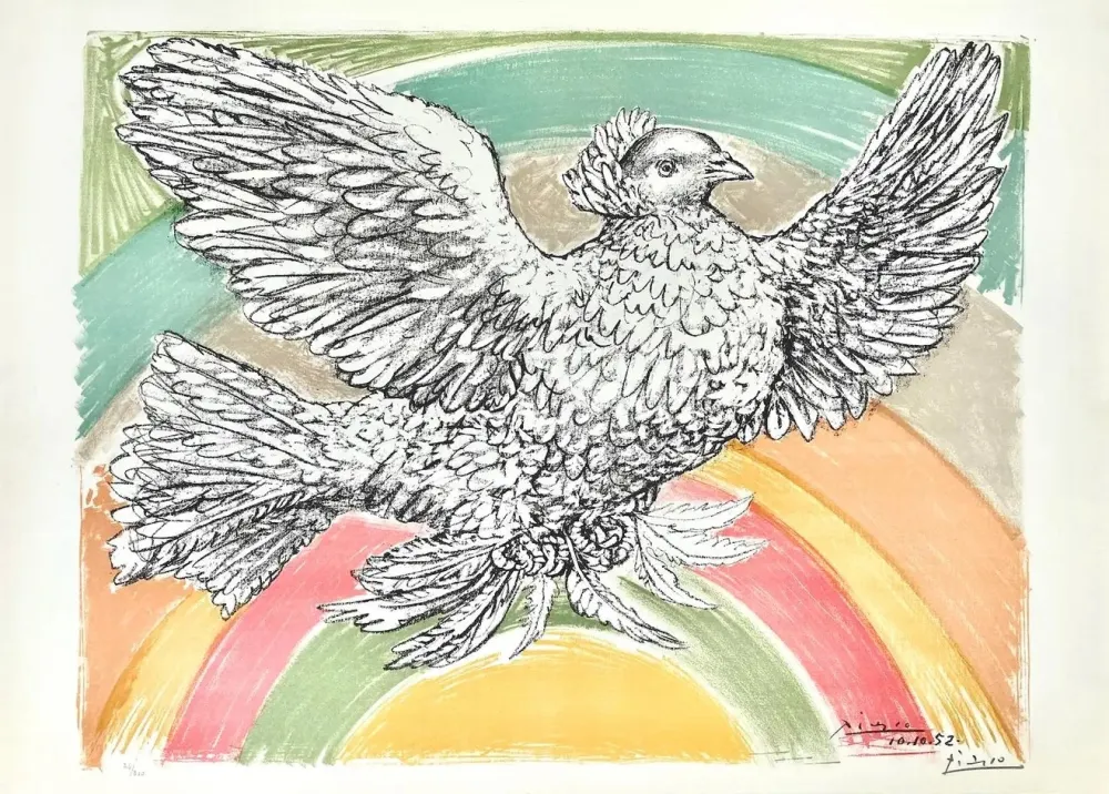 リトグラフ Picasso - Colombe volant