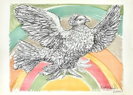 リトグラフ Picasso - Colombe volant