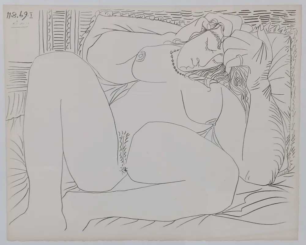 リトグラフ Picasso - Couples and female nudes I