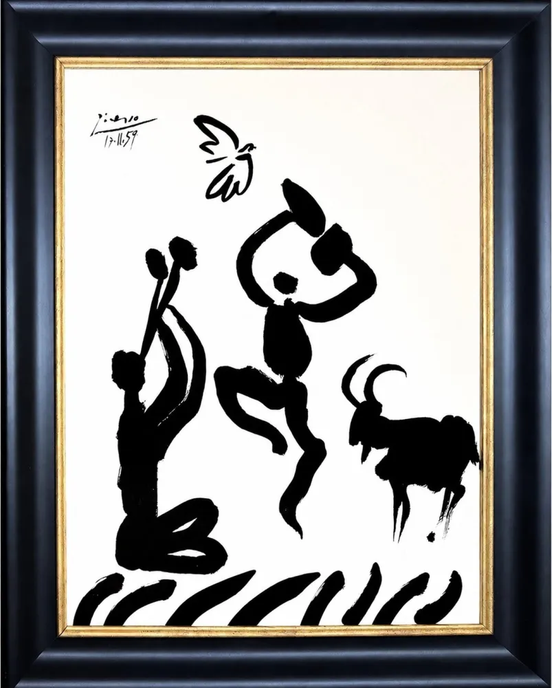 リトグラフ Picasso - Danseur et musicien