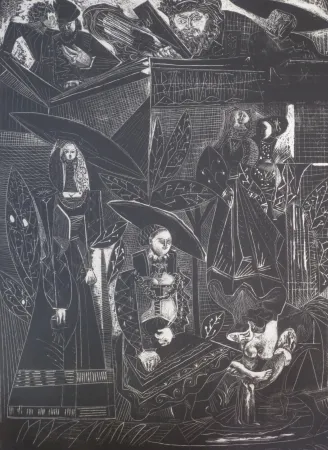 リトグラフ Picasso - David et Bethsabée