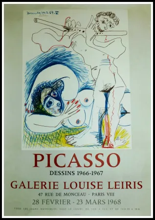掲示 Picasso - EXPO 1968 GALERIE LOUISE LEIRIS